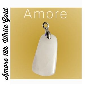 New! Amore Semi Precious Rose Quartz Stone Necklace